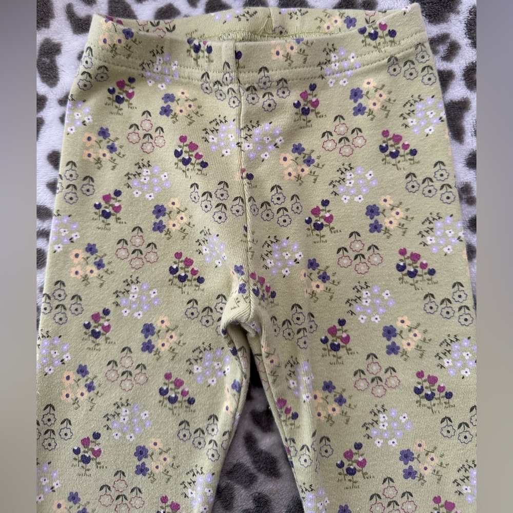 Gymboree Floral Print Leggings in Green Size 12-18 months - Picture 3 of 12